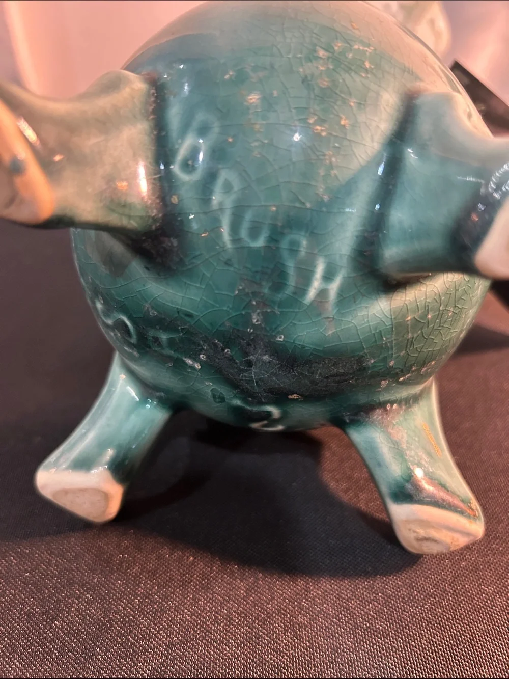 Green Ceramic Tripod Vase mcm drip
